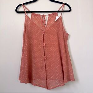 Jella Couture Adjustable Strap & Button Down Tank Top